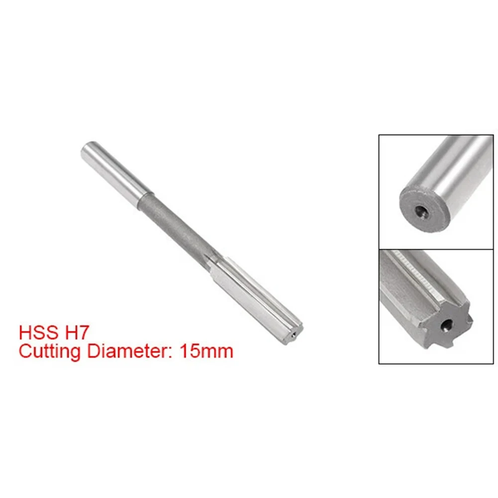 1pc 15mm Collet Reamer High Speed Steel Round Shank Machine Reamers 6 Flutes HSS Reamer Chucking Engineering Milling Cutter Tool