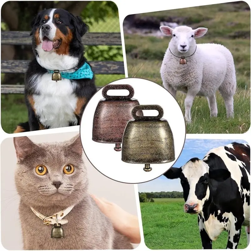 DTEN-Mini Cow Bells 40 PCS Bulk, Iron Metal Animal Copper Goat Bell For Collars, Small For Farm Pets