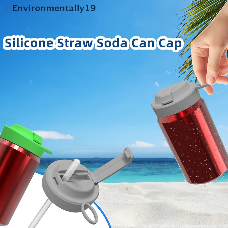 3 Color Soda Can Lids With Straw Soda Can Covers With Silicone Straw BPA-Free Reusable For Fits Standard For Canned Beverage