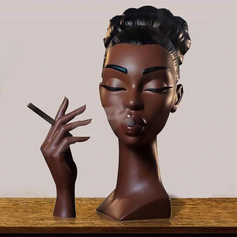 Headscents Head Incense Burner - Black Woman Resin Censer, Incense Stick Holder for Living Room  Headscents