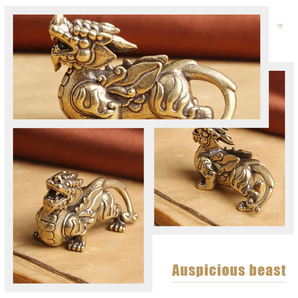 

2 Pcs Vintage Home Decor Ornaments Desktop Brass Animal Decoration Decorative Interior Figurine
