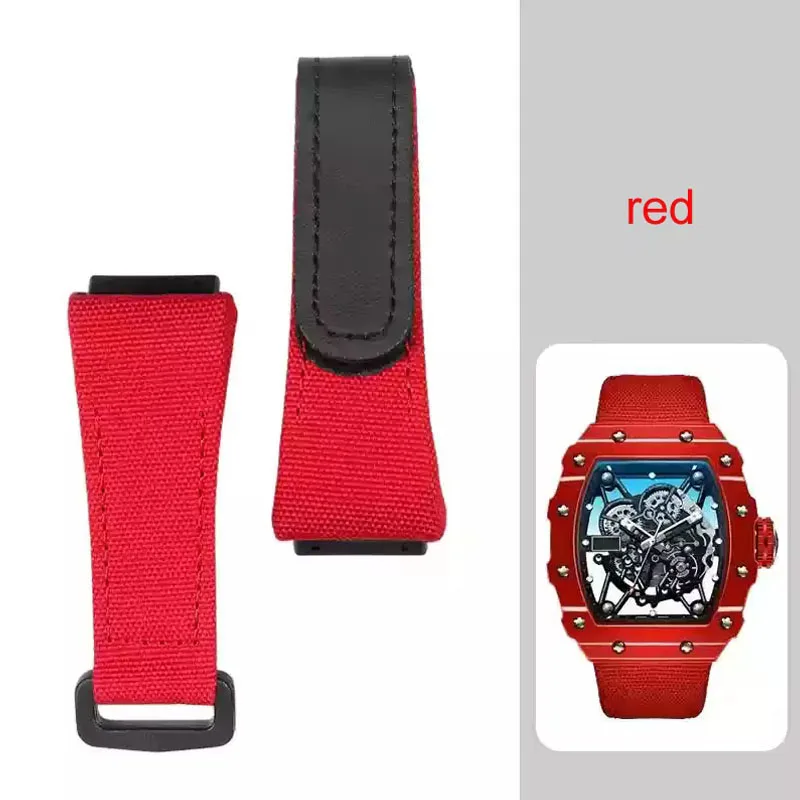 Nylon watchband for richard mille RM011 RM3502 RM056 canvas watch bracelet wristwatches band mens watch strap 25mm