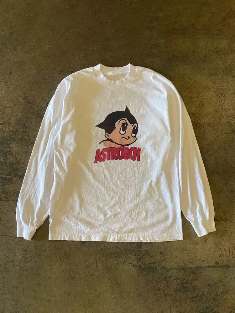 Long Sleeve 310 Pure Cotton Double Thread Men's T-shirt Upward Hero Non-Light American Style Couple's T-shirt for Youth