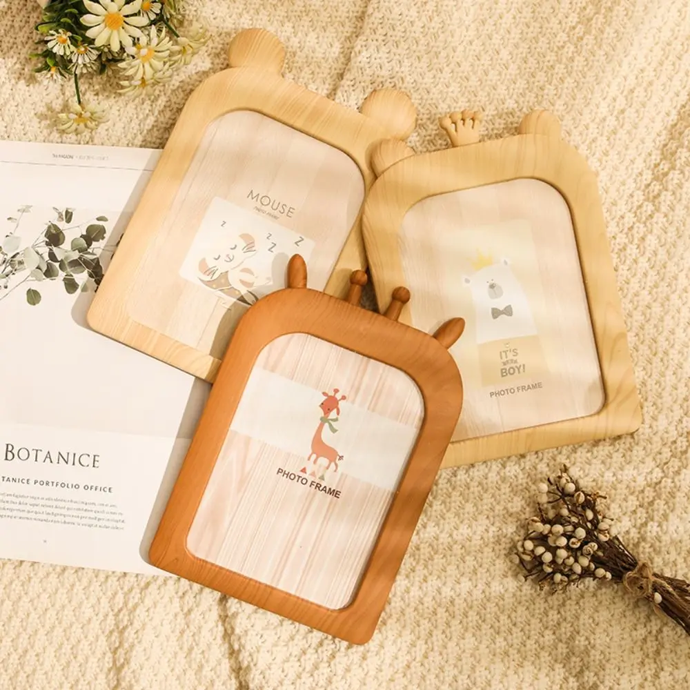 7 Inch DIY Wall Mounted Photo Frame Cute Cartoon Photo Frame Ornaments Retro Picture Display Baby Room