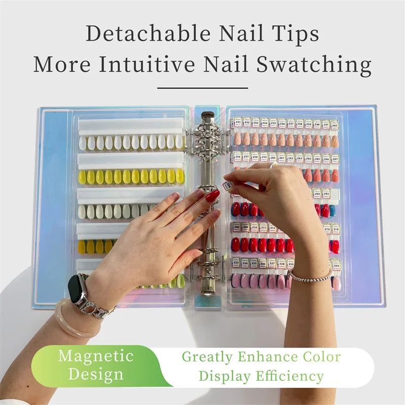 

120/180/240 Tips Magnetic Nail Art Swatch Book Nail Gel Colors Sample display Palette Manicure quick color test Showing Card