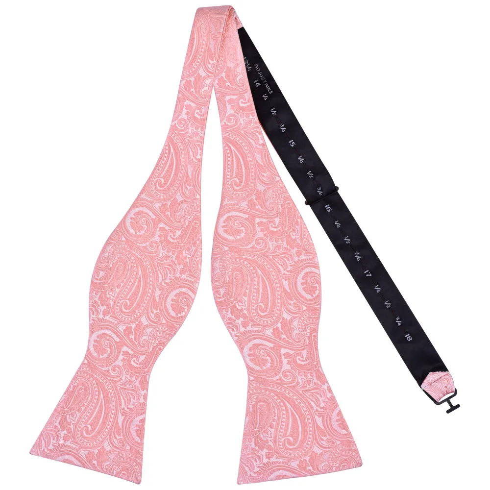 GUSLESON Kwaliteit Zwart Rood Paisley Zijde Heren Zelfbinder Boog Verstelbare Bloemen Zelfgebonden Strikjes Voor Mannen Pak Bruiloft
