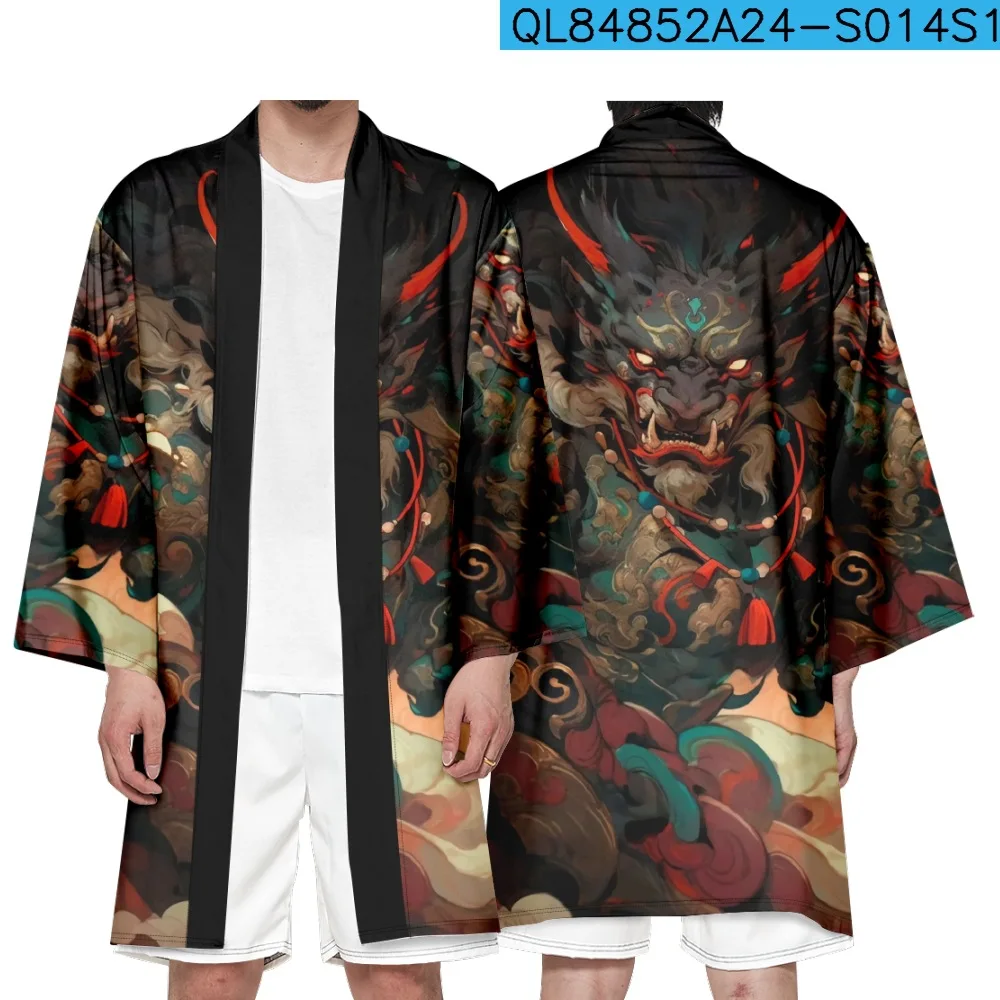 Anime Print Long Kimono Men Women Cosplay Cardigan Casual Beach Yukata Shirt Japanese Haori