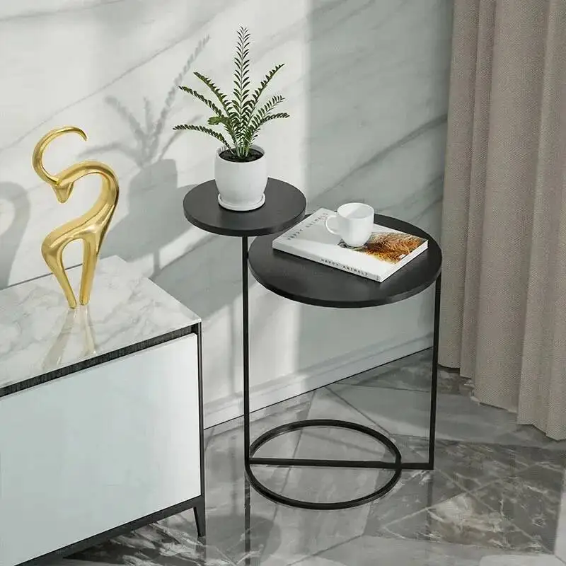 

Side Tables Living Room Sofa Nordic Coffee Table Modern Home Furniture Bedroom Bedside Tables Wrought Iron Small Round Table