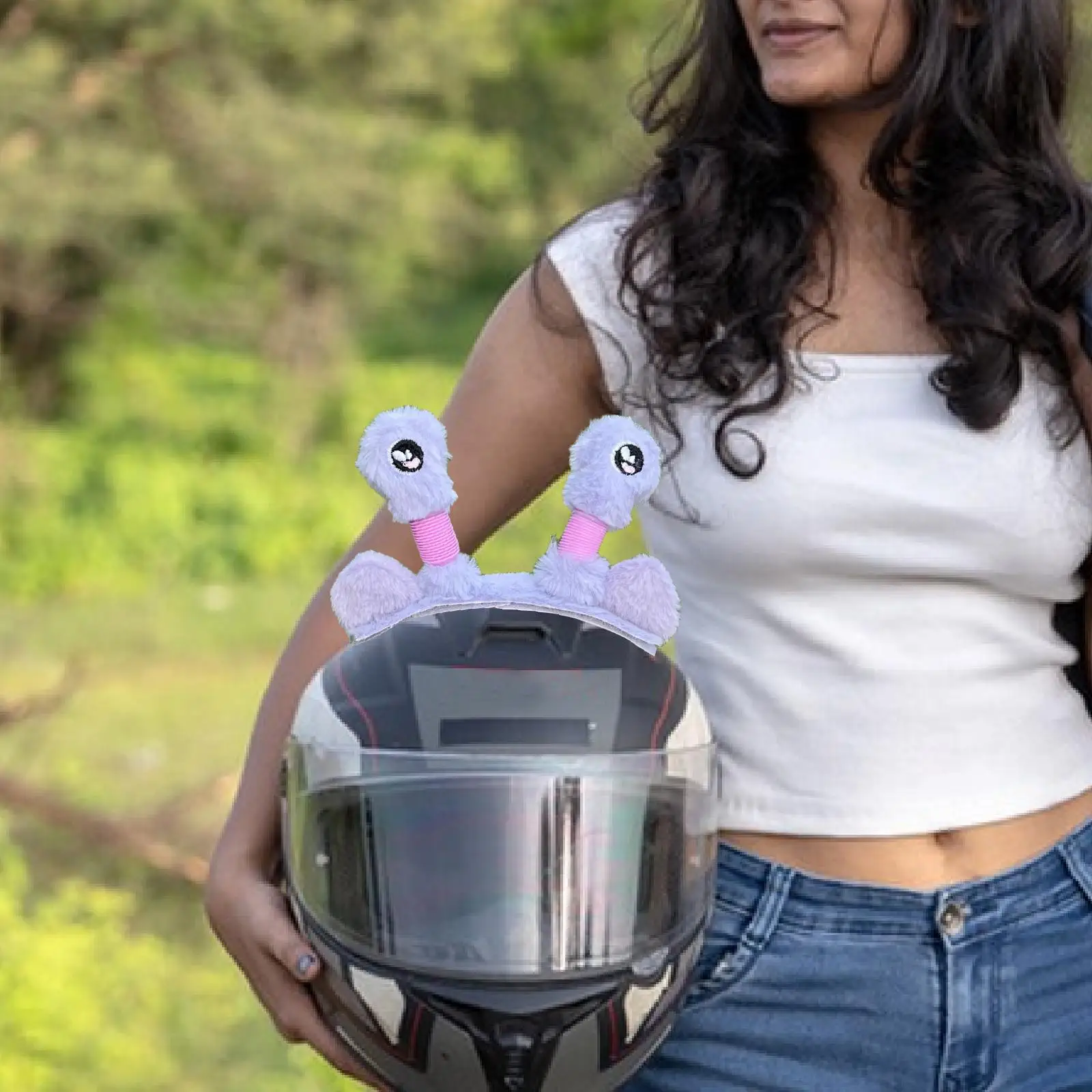 خوذة تزلج ذات عيون كبيرة مزخرفة بخوذة تزلج مضاءة لطيفة قابلة للطي للتزلج في الهواء الطلق على الجليد للرجال والنساء #1