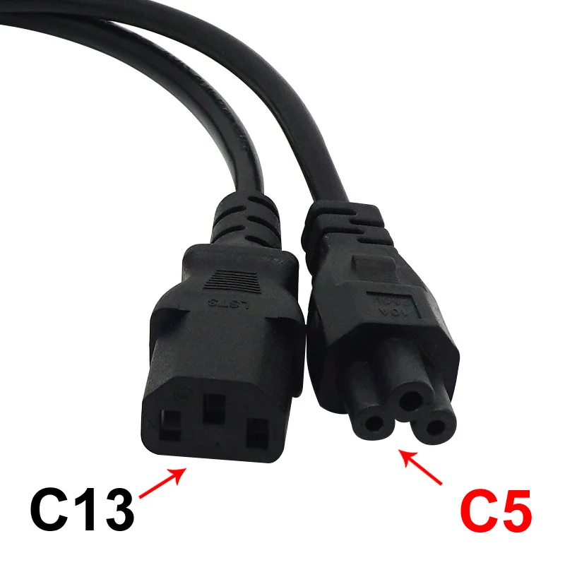 30Cm Y-Splitter Netsnoer Iec320 C14 Tot C13 + C5 Vrouwelijke Voedingskabel Netadapter Voor Pc Monitor Scanner En Printer