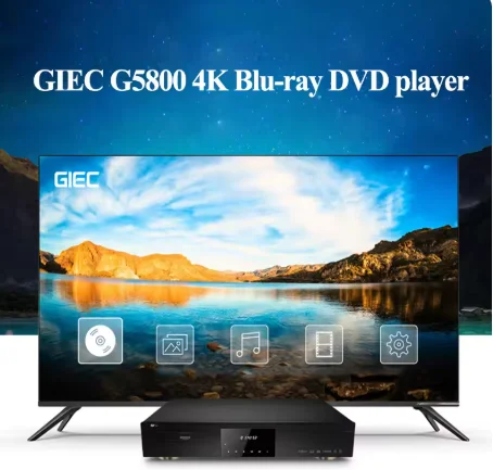 GIEC G5800 4K UHD Blu-ray player DVD player HD hard disk player for home With hard disk compartment DTS decoding 12bits color