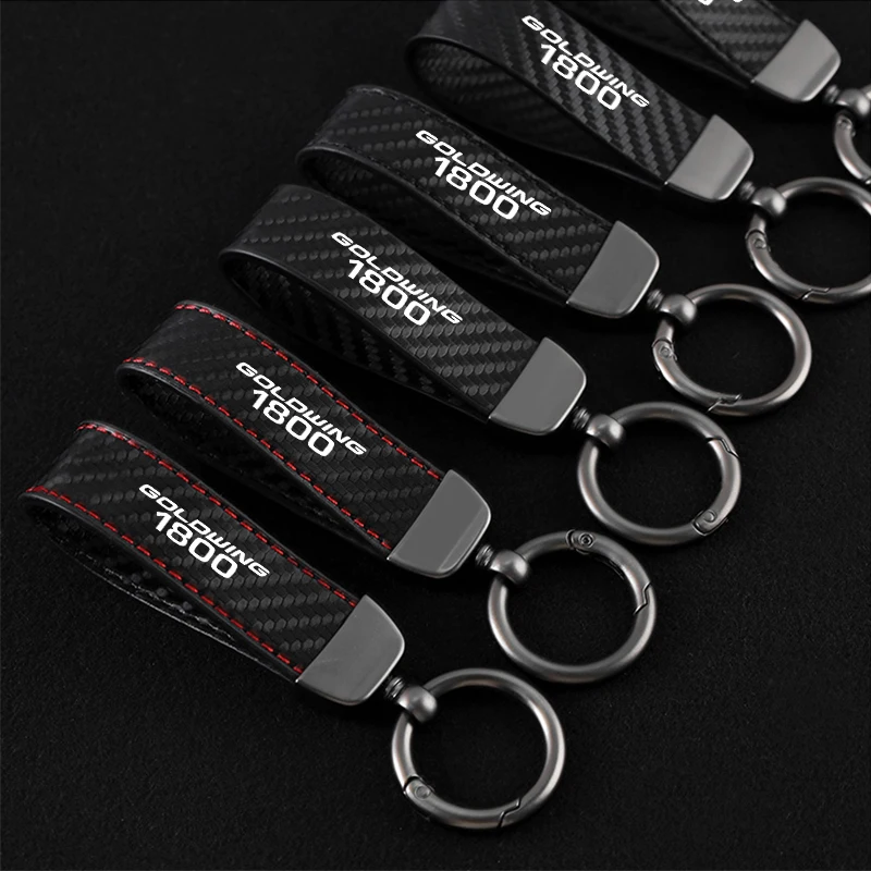 New fashion motorcycle carbon fiber leather rope Keychain key ring For Honda Goldwing 1800 GL1800 F6B 2002-2017