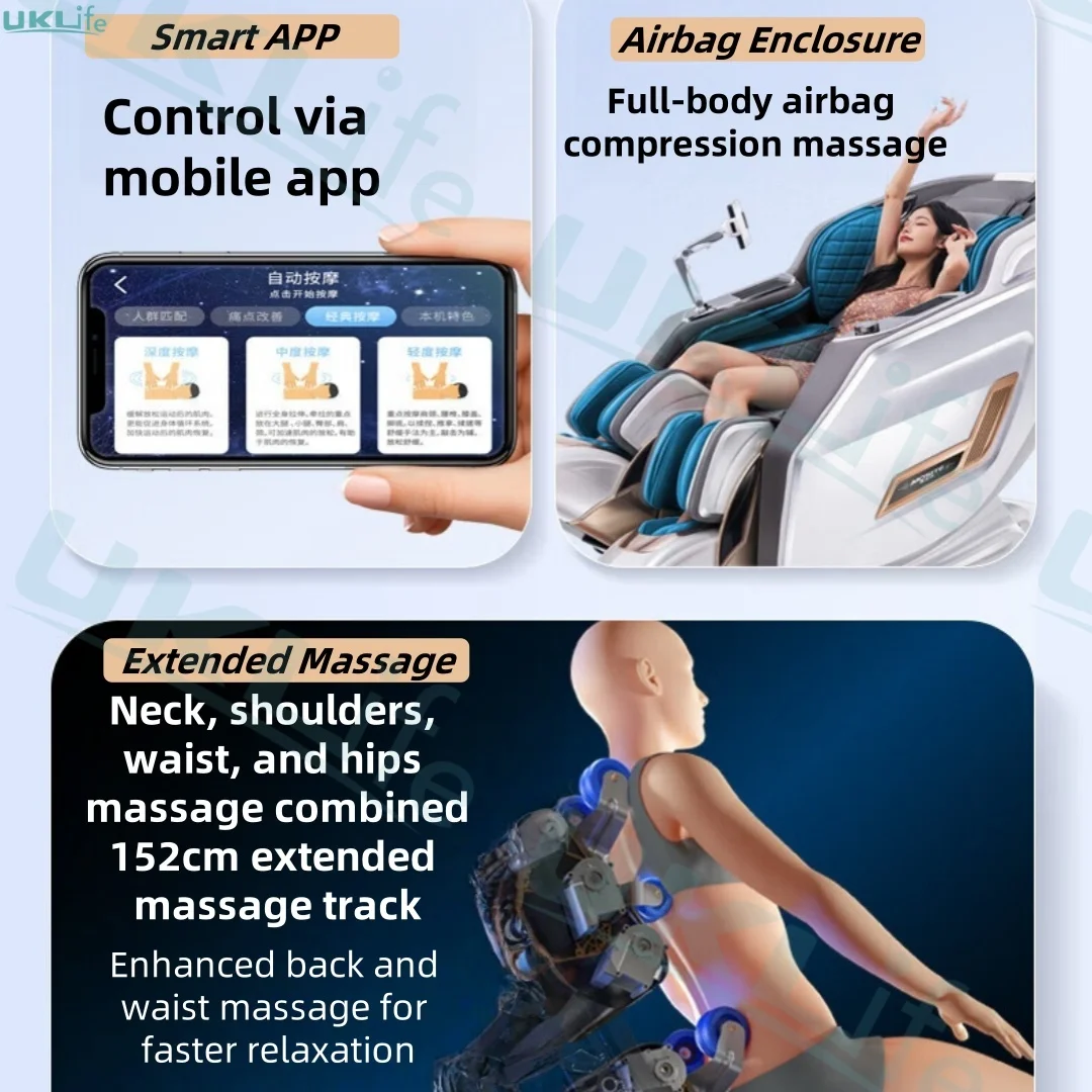 2025 Upgrade 4D Zero Gravity Massage Chair with AI Voice Control, Body Scan, Heat Therapy, Thai Stretch, APP for Home/Office Use
