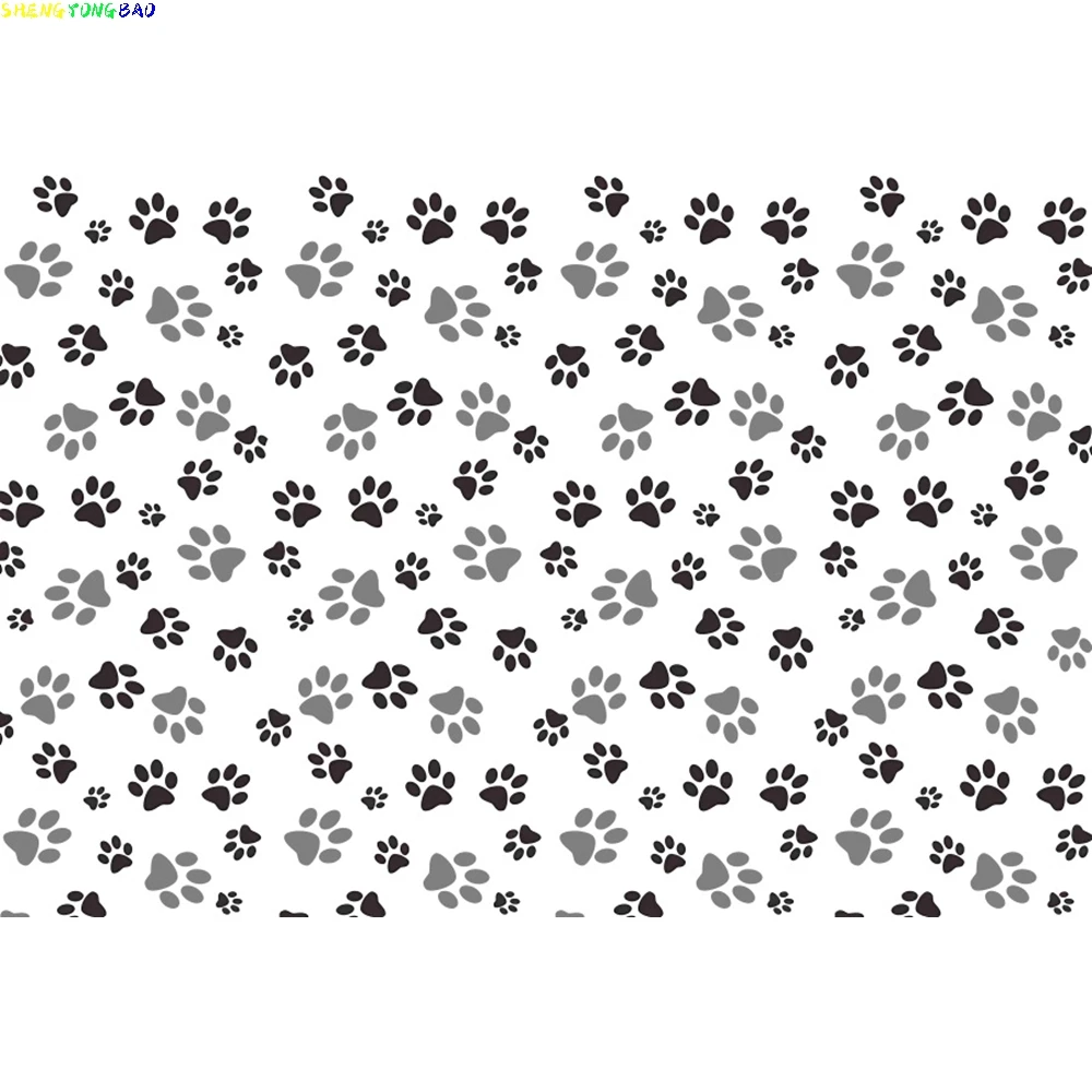 Let's PAW-TY Pet Party Backdrops Cute Dog Cat Cake Table Birthday Decoration Baby Portrait Photography Background Photo Studio