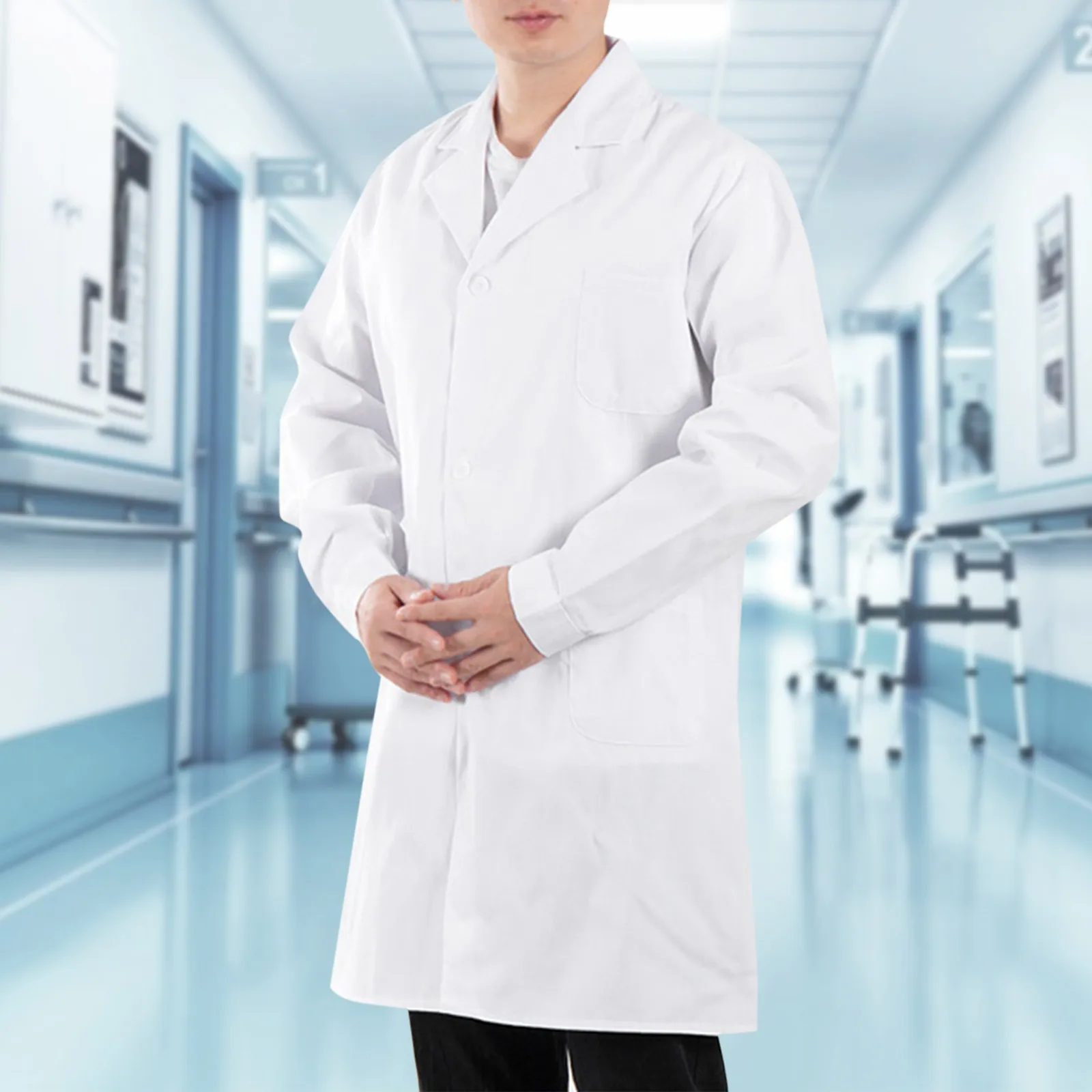 Coat Laboratory College Chemistry Nurse Overalls White Coat Female Long-sleeved Doctor's Uniform Male Short-sleeved Doctor Lab