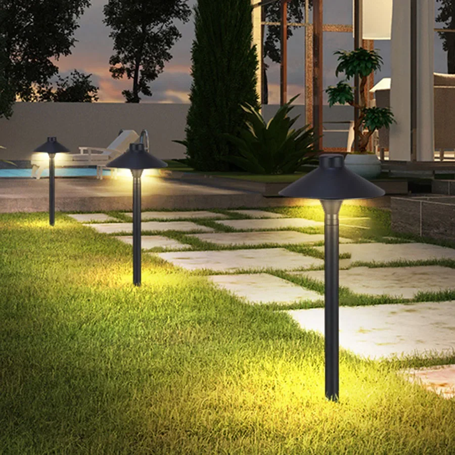 5W Outdoor LED Landscape Path Light Waterproof Garden Bollard Light With Ground Stake External Lawn Grassland Pillar Light