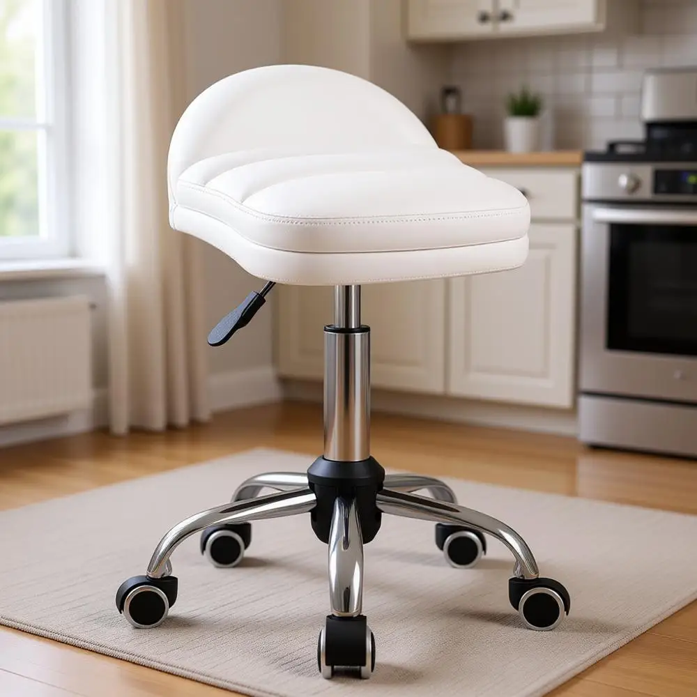 

Ergonomic Swivel Stool with Wheels for Home Office and Massage, Height Adjustable and Budget-Friendly