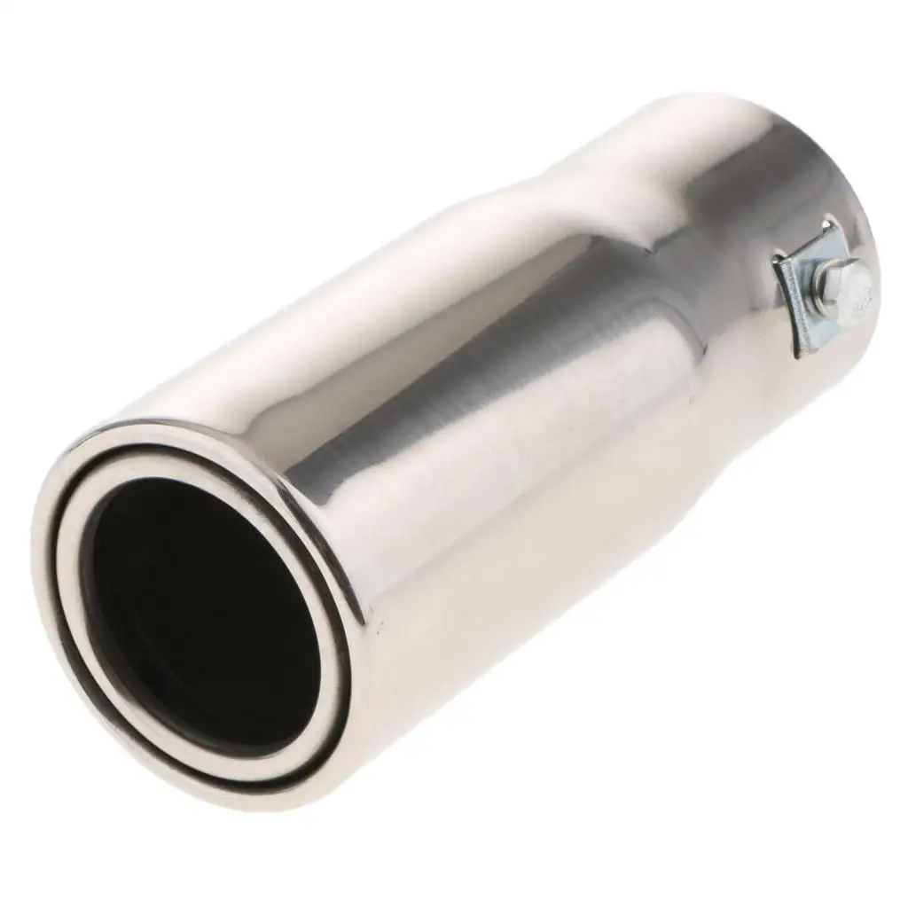 1PC 30-50mm Inlet Stainless Steel Exhaust Pipe Trim Car Tip Tail Muffler Tail Throat Silver for Universal Auto Styling - view 4