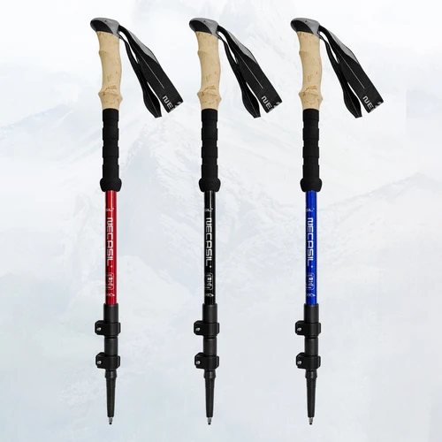 Imagen 2 del producto Bastones de aluminio para senderismo al aire libre, 1 piezas, antigolpes, telescópicos, ultraligeros, 135CM