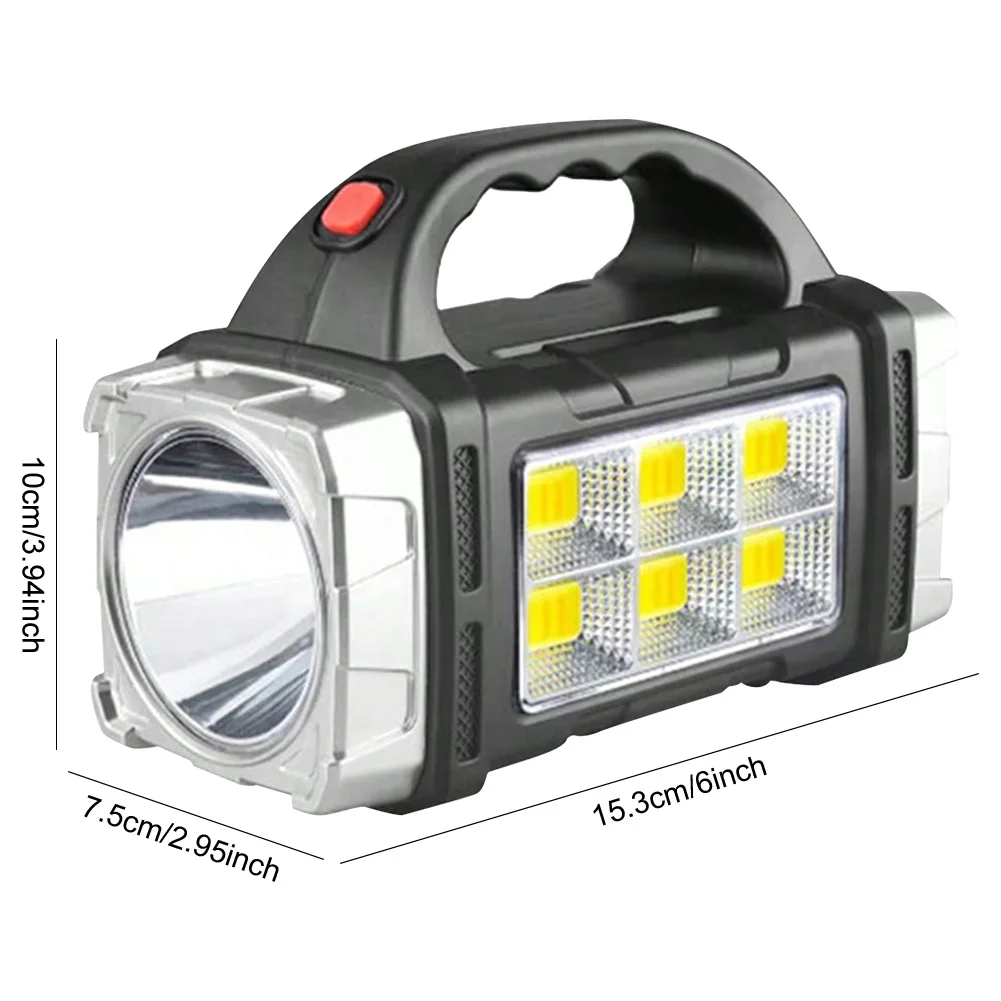 Linterna de mano resistente al agua IP44, reflector ligero portátil, recargable por USB, antorcha Solar para exteriores, 15W