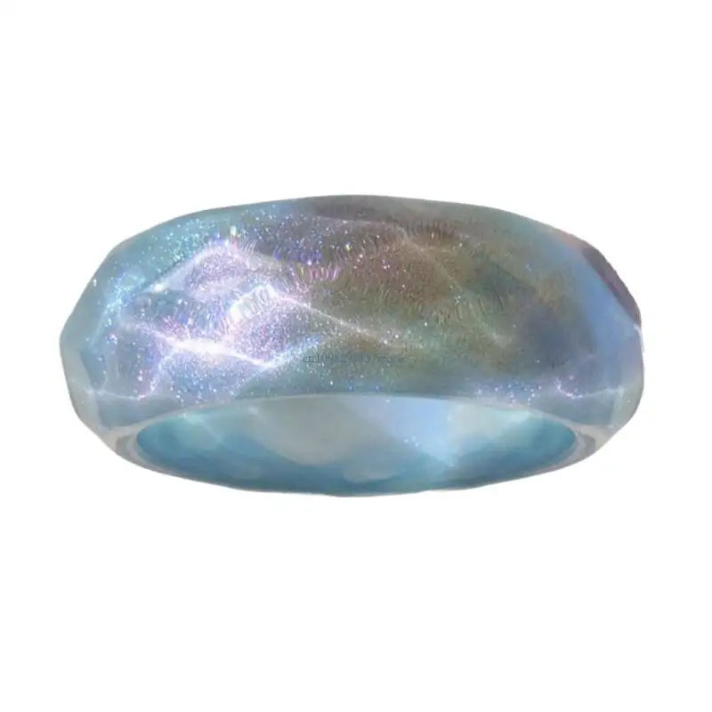 Resin Bangle Bracelets Wide Round Bangle Sparkling Jewelry Artistic Fashion Accessory Suitable for Fashion Women Present