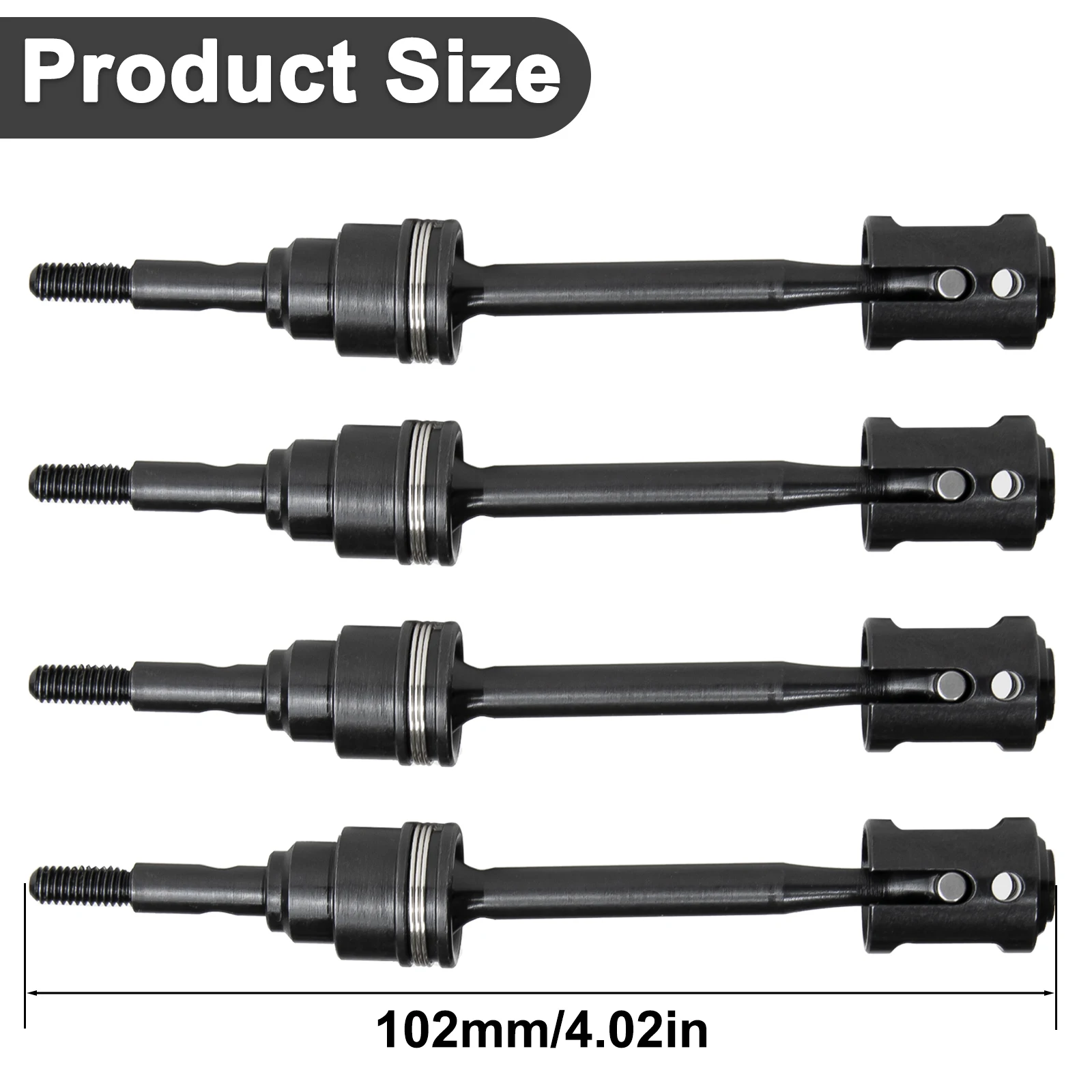 OKHL 4Pcs 스테인레스 스틸 CVD 드라이브 샤프트 102MM 액세서리 Traxxas 1/16 Mini Maxx BL-2s 107154-1 RC 자동차 업그레이드 부품