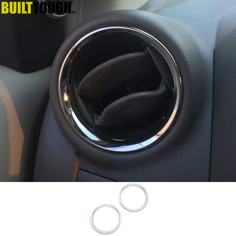 For Nissan Versa Almera Latio 2012 2013 2014 2015 2016 2017 Chrome A/C Air Vent Ring Cover Trim Car Styling Sticker Accessory