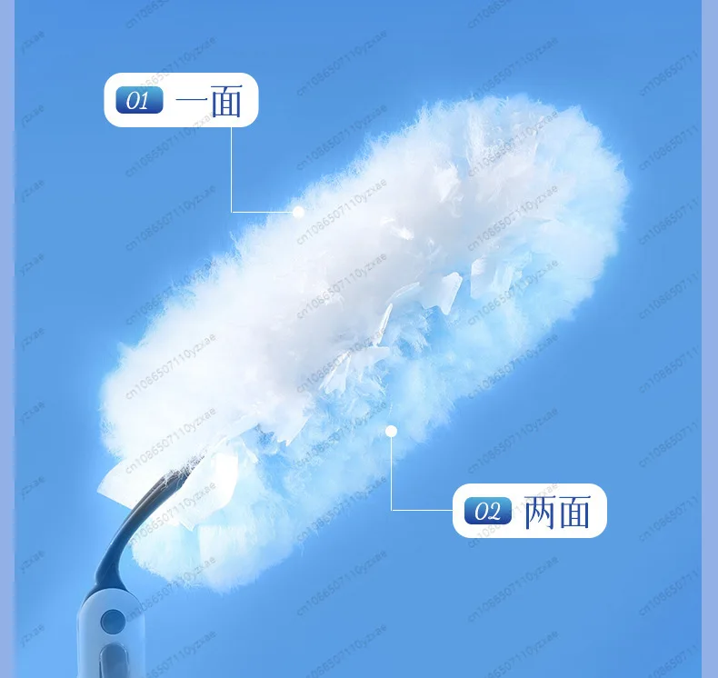 Electrostatic Dust Cleaning Duster - Extendable Handle with Washable/Replaceable Microfiber Head, Traps Dust Without Scattering