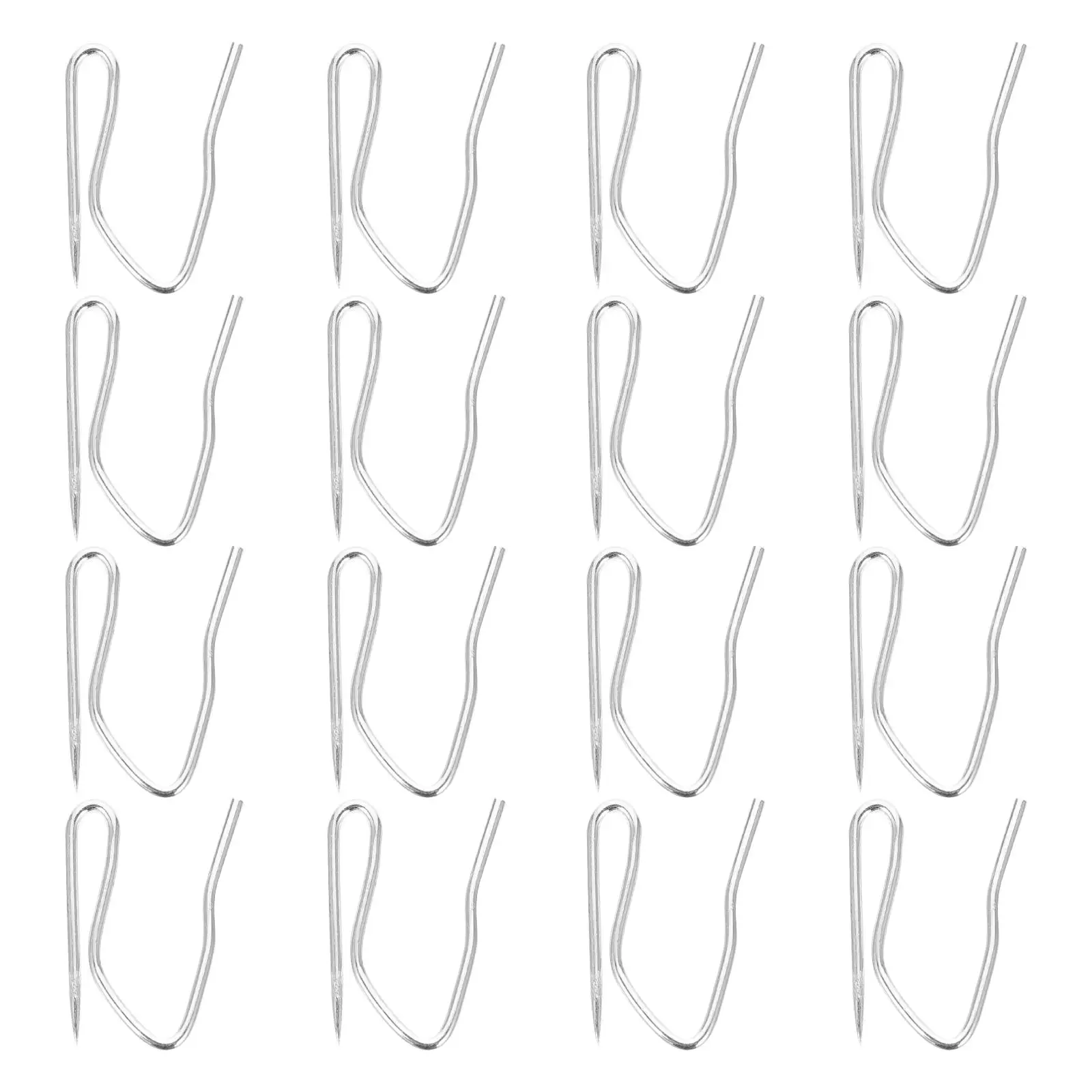 

Curtain Hooks Metal Silver Pleated Curtains Rustproof Shower Bathroom Accessories Storage Easy Install
