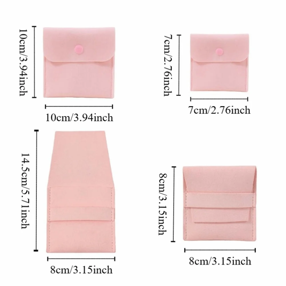 Microfiber Velvet Mini Jewelry Display Bag Foldable Small Necklace Ring Packing Bag Solid Color Storage Case Earrings Organizer