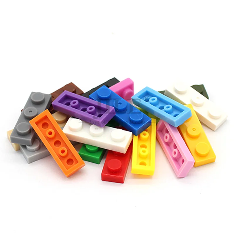 100pcs Moc Building Bricks Tiles Plate 1x3 3623 Short Piece Creative DIY Basics Blocks Compatible with Assembles Particles Toys