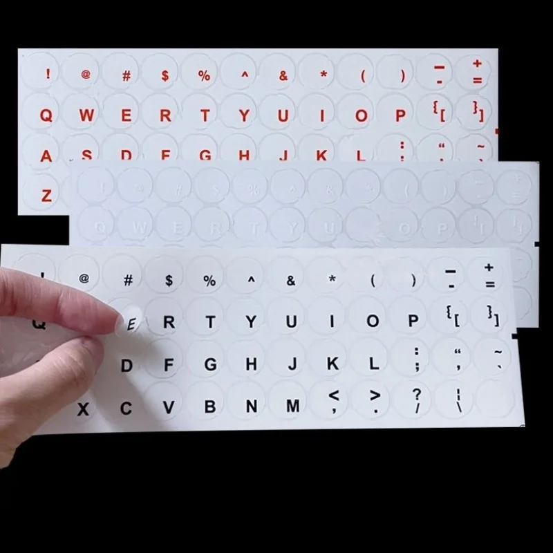 1pc English Round Keyboard Sticker，Glossy Letter Key Stickers for Computer Laptop Keyboard Protective Film