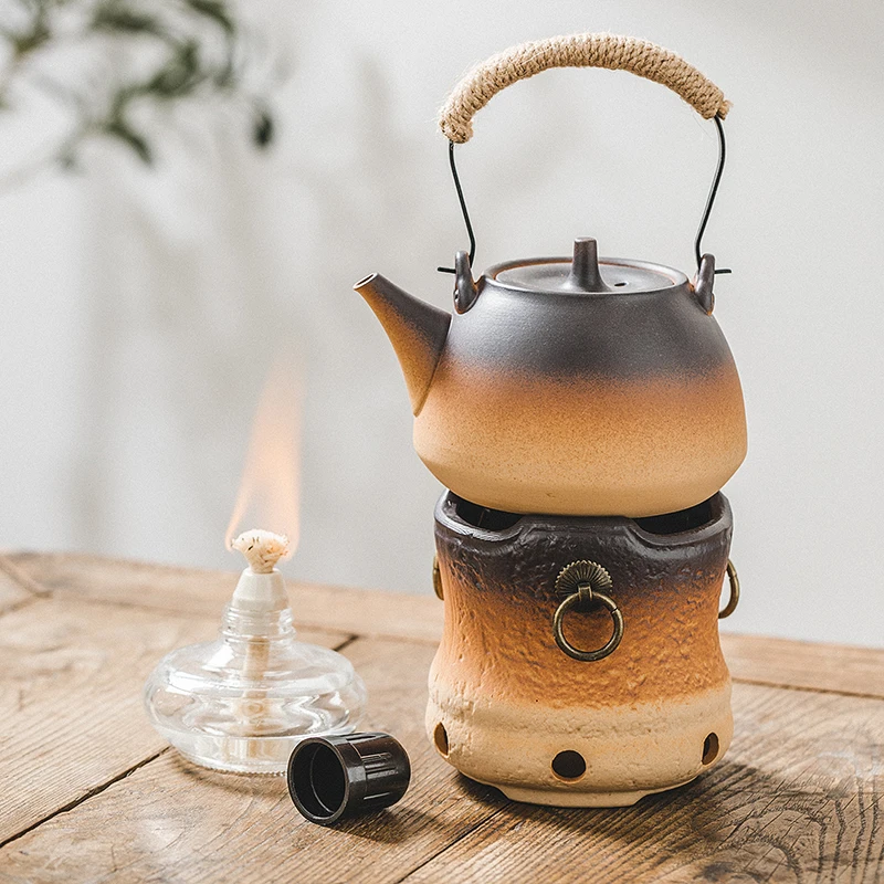 

Chinese Retro Alcohol Lamp Tea Cooker Kung Fu Tea Ceramic Kettle Indoor Tea Set