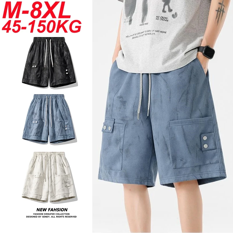 

Мужские шорты, летние свободные шорты большого размера 6XL, 7XL, 8XL, большие размеры, дышащие модные быстросохнущие спортивные штаны для кемпинга с большим карманом, спортивные штаны для фитнеса