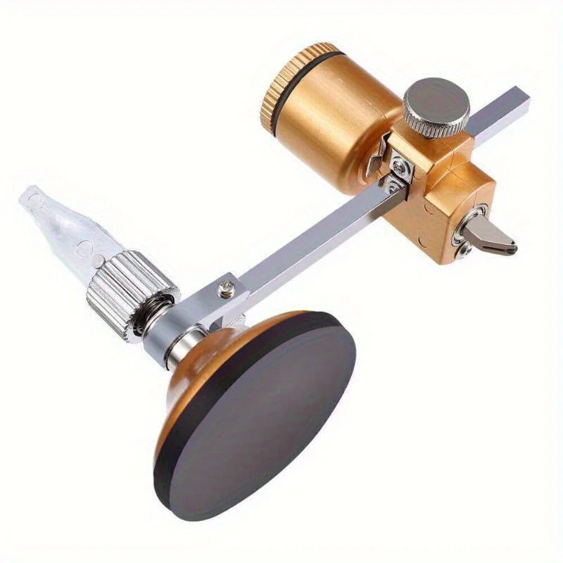 Professional Heavy-Duty Manual Glass Cutter with 360° Rotating Base - Adjustable Blade, Non-Slip Suction Cup & Ergonomic