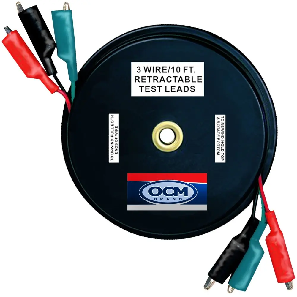 

18 Gauge Retractable Test Leads with Alligator Clips, 3x10ft, Impact Resistant Case