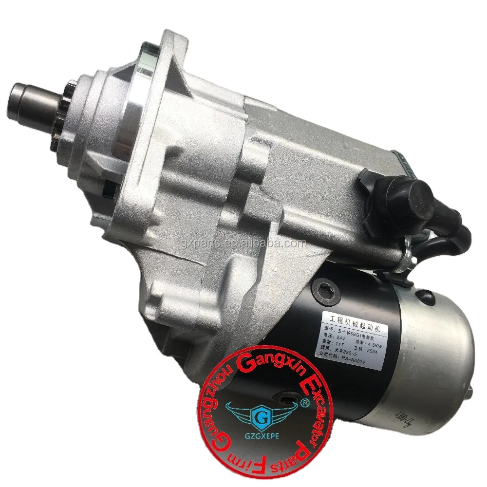 

High quality 02100-03291 S25103 engine 6BG1 24V 11T 5.5KW Starter motor for Daewoo DH220-5 excavator parts