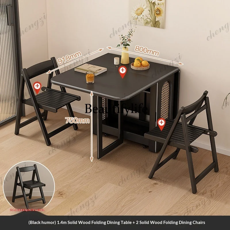 A68 Sintered Stone Wood Extendable Dining Table Storage Home Table Simple Sturdy Living Room Furniture Easy Safe
