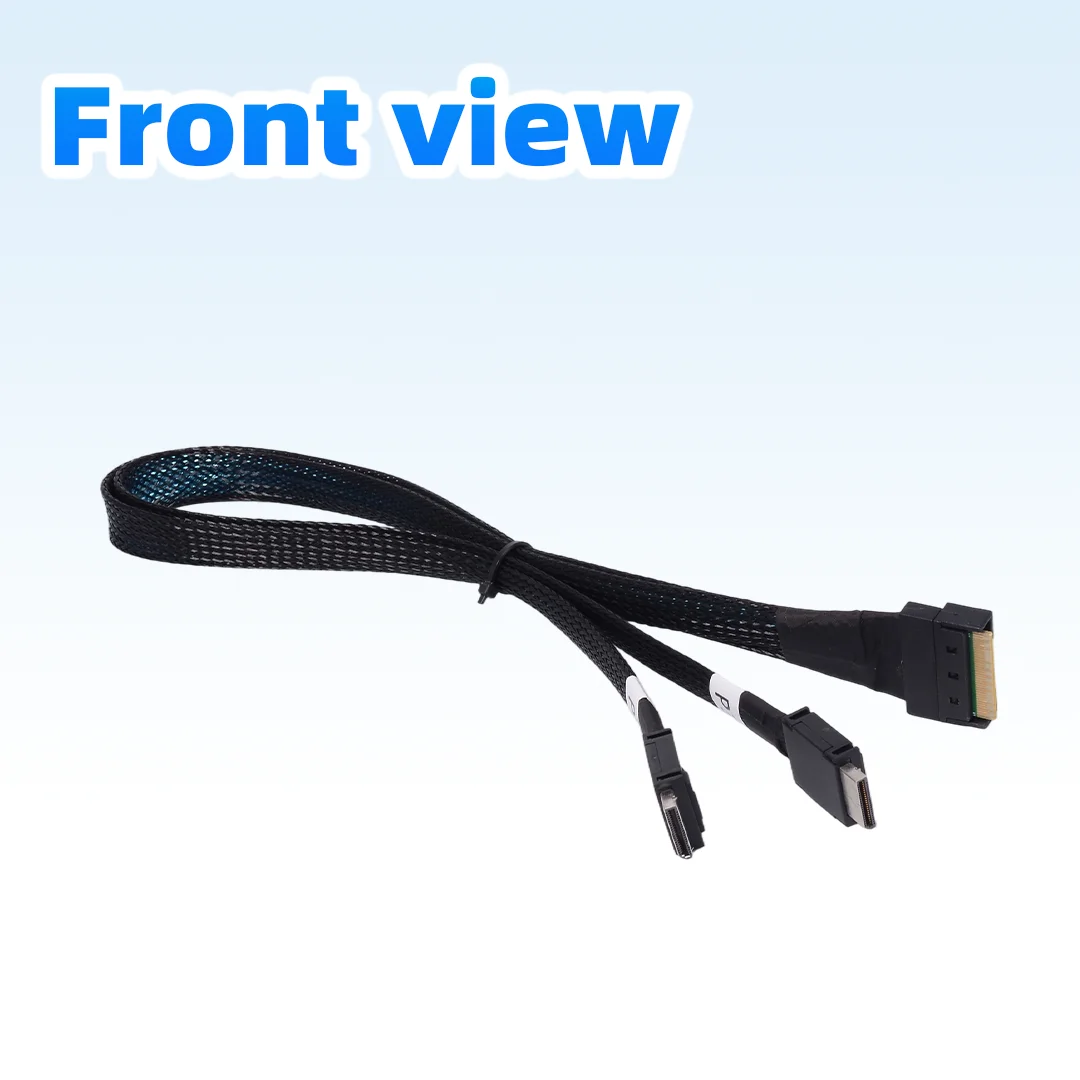 SlimSAS SFF-8654 8i to SFF-8611 cable 1 to 2 MCIO x8  PCIe 4.0 X8 /x4+x4 Gen4 SFF-8639 SFF-8654 Supports split OCuLink U2