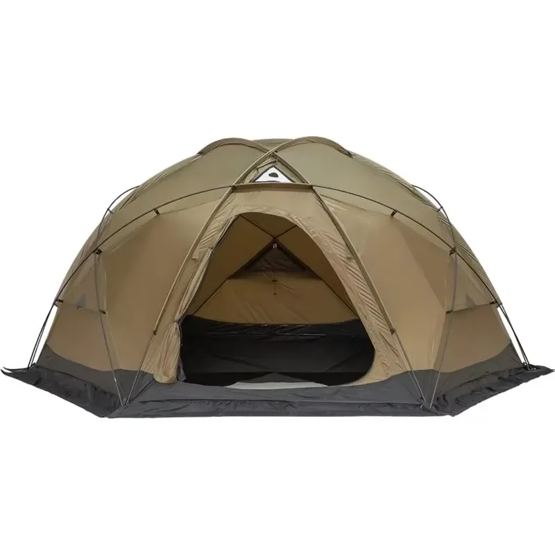 OEM Wind-resistant Outdoor 4 Season Camping Tent Freestanding Dome Hot Tent with Fireproof Ground Sheet for All Seasons