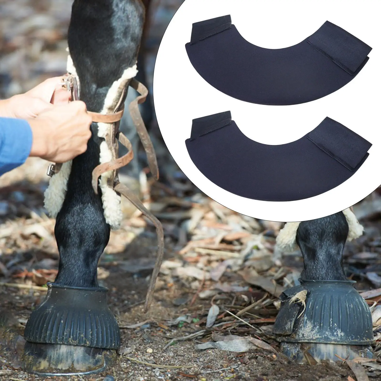 

Horse Boots Thick Horse Bell Boots Equine Boots Adjustable Tightness Professional Hoof Protector for Jumping Training Equipment