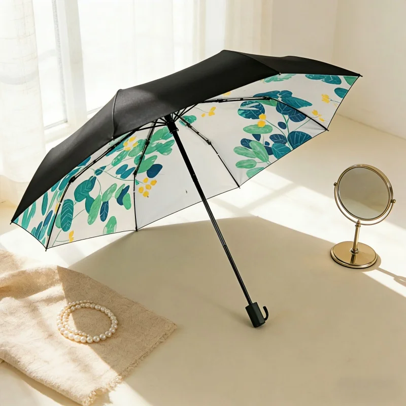 

Складной зонт для путешествий, портативный, с защитой от ультрафиолета, непромокаемый, с рисунком травы, аксессуары для салона автомобиля, солнцезащитный козырек, подарок для женщин