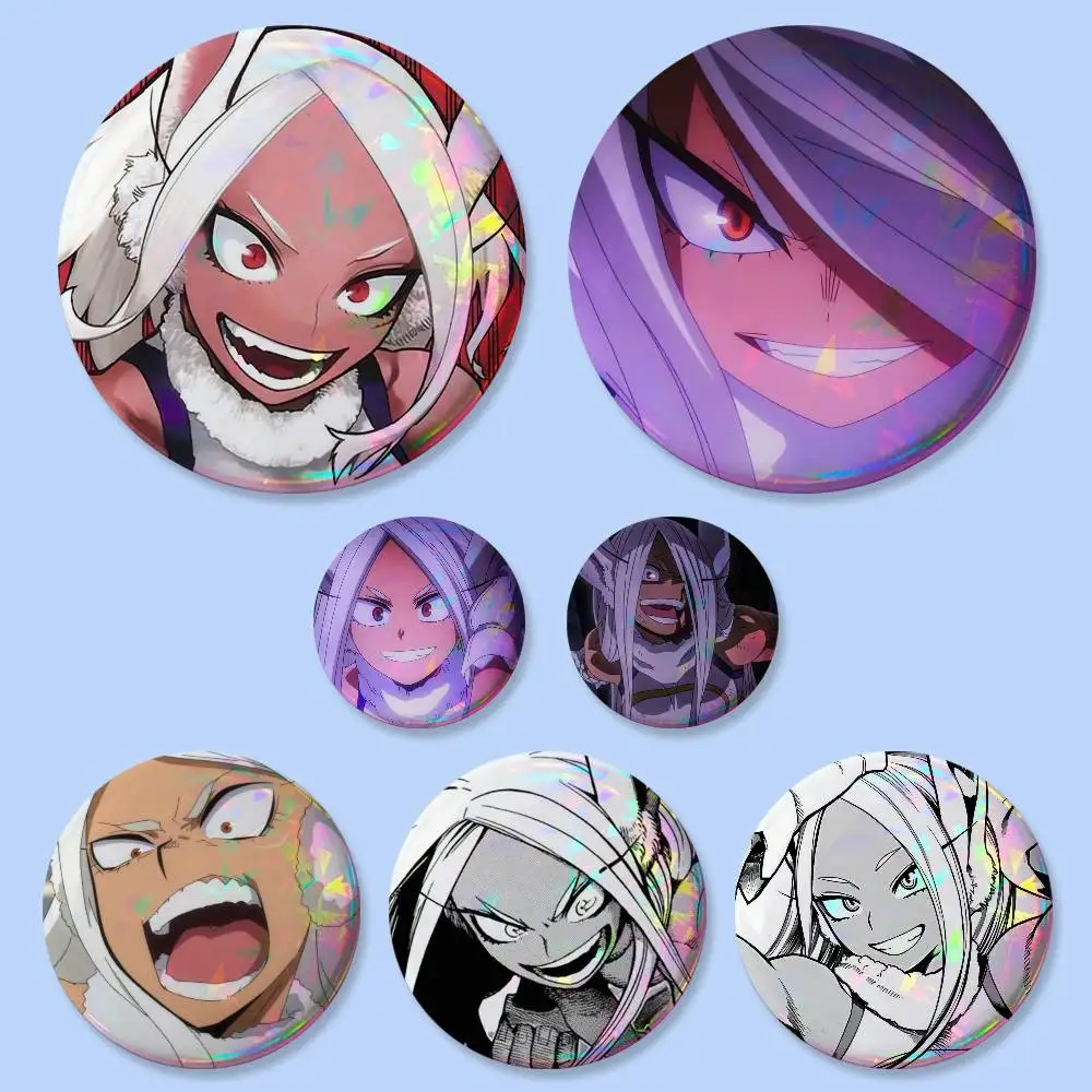 Mirko Anime Figure Badges Button Round Creative Pin Brooch Badge Bag Decor Accessories Fans Collect Friends Gifts