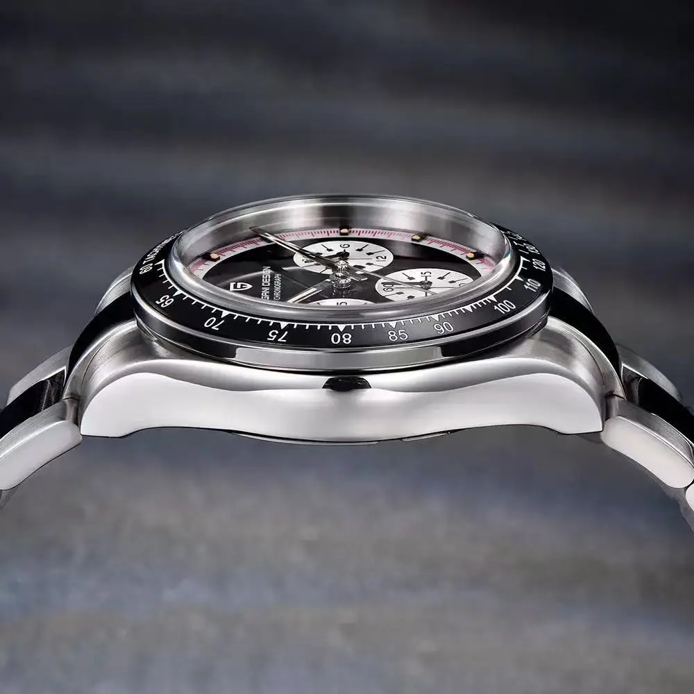PAGANI DESIGN PD1676 Men Quartz Watch,2026 New,100M Waterproof,Stainless Steel Case,Sapphire Crystal,Japan TMI VK63 Movement