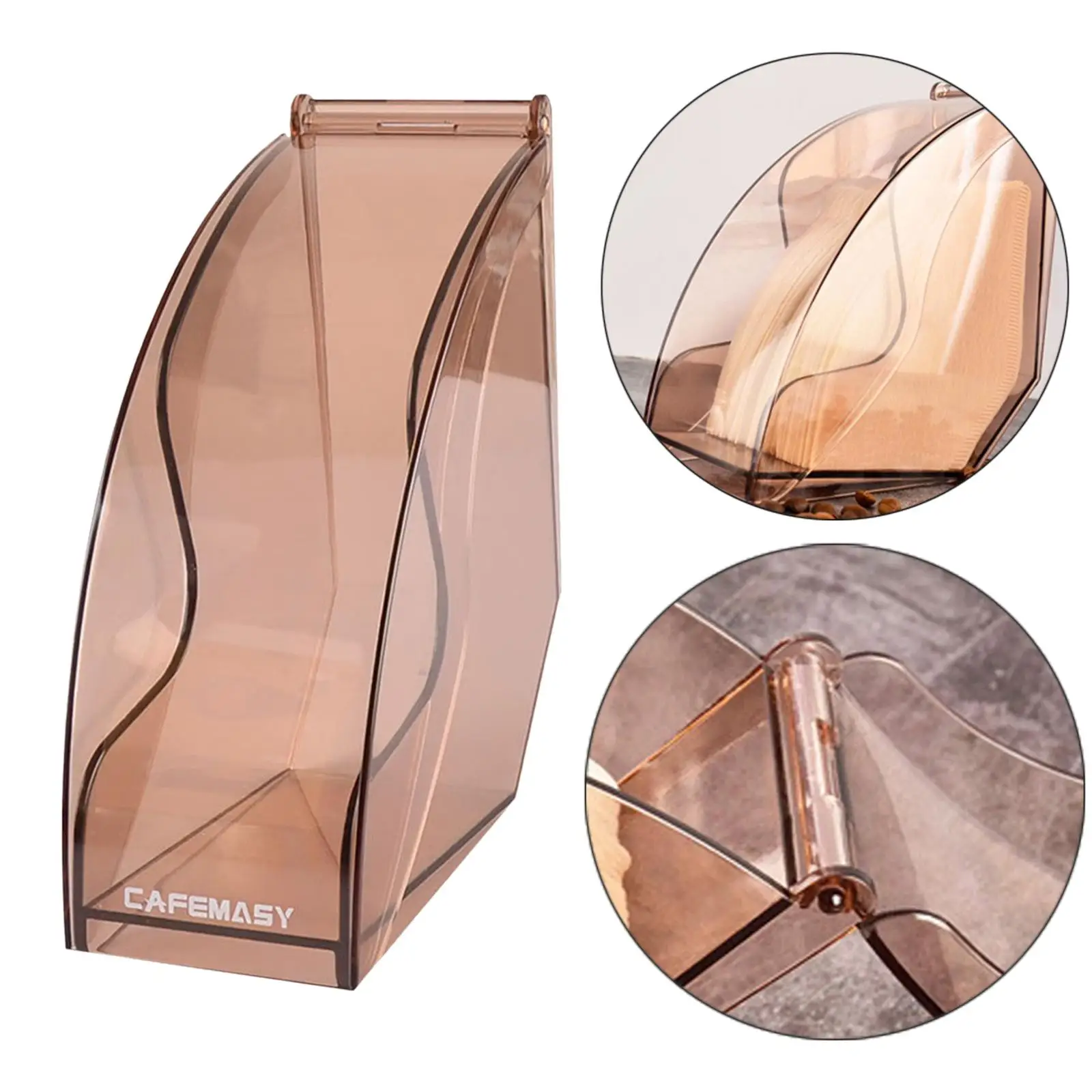 Suporte de filtro de café de grande capacidade com capa à prova de poeira caixa de filtro para café cozinha hotel escritório organização