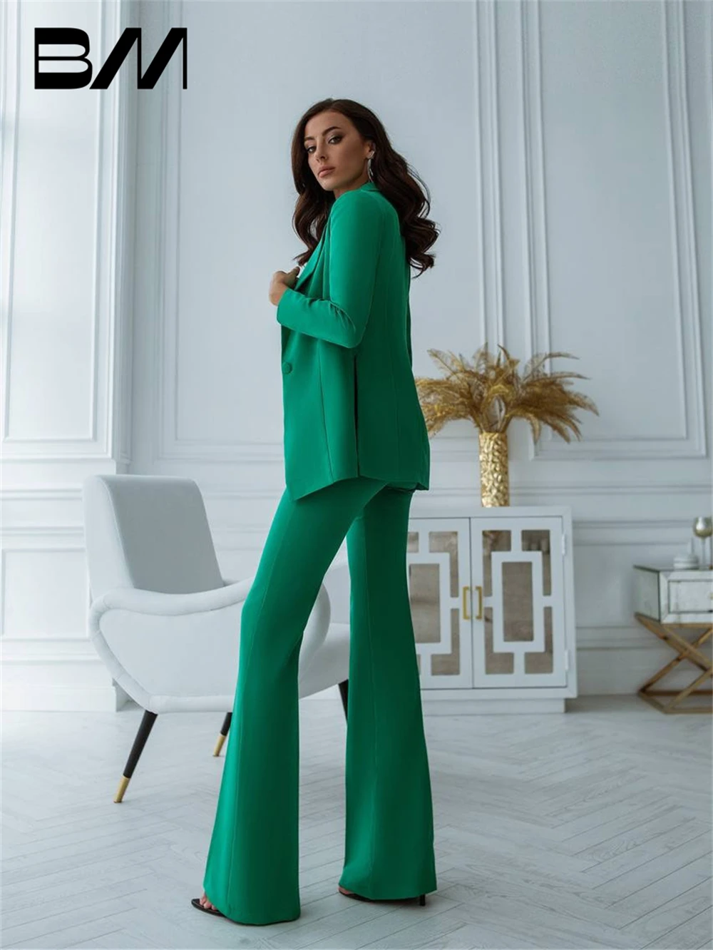 Ensemble de costumes pour femmes taille haute coupe ajustée, tenue de bureau formelle, y compris pantalon Blazer, tailleur-pantalon invité de