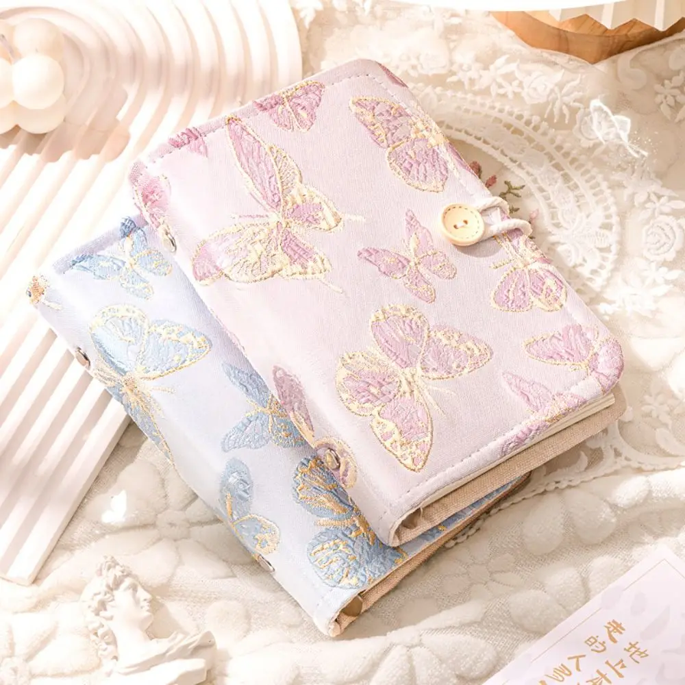 90Sheets Butterfly Cloth Notebook Blank 6-hole Loose-leaf Notebook School Supplies Stationery Office Notebook