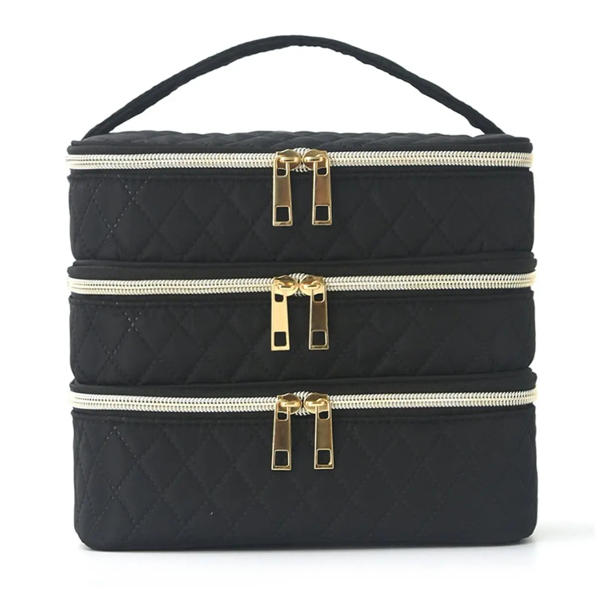 【CYBER MONDAY】3 Layer Portable Nail Polish Organizer Bag for Travel - Essential Storage for Nail Art Tools Black