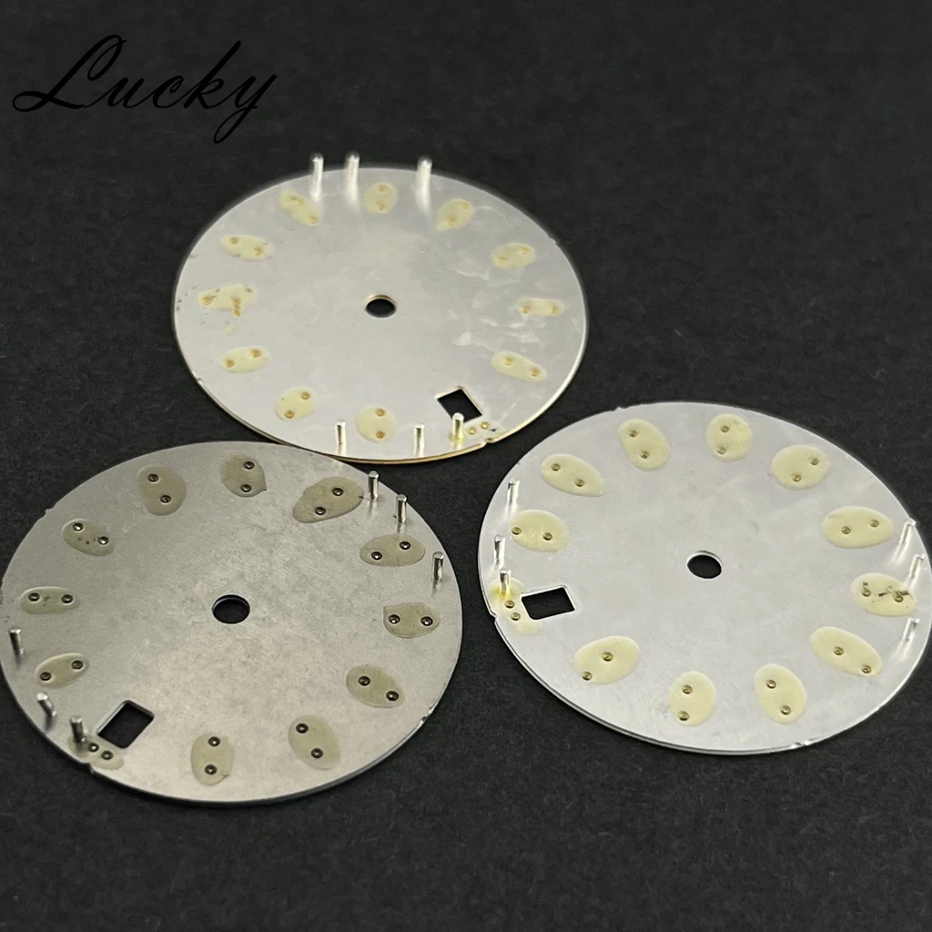 High Quality 28.5mm Watch Dial Single Calendar Green Luminous Fit NH35 NH36 Watch Movement Accessories Replacement Part