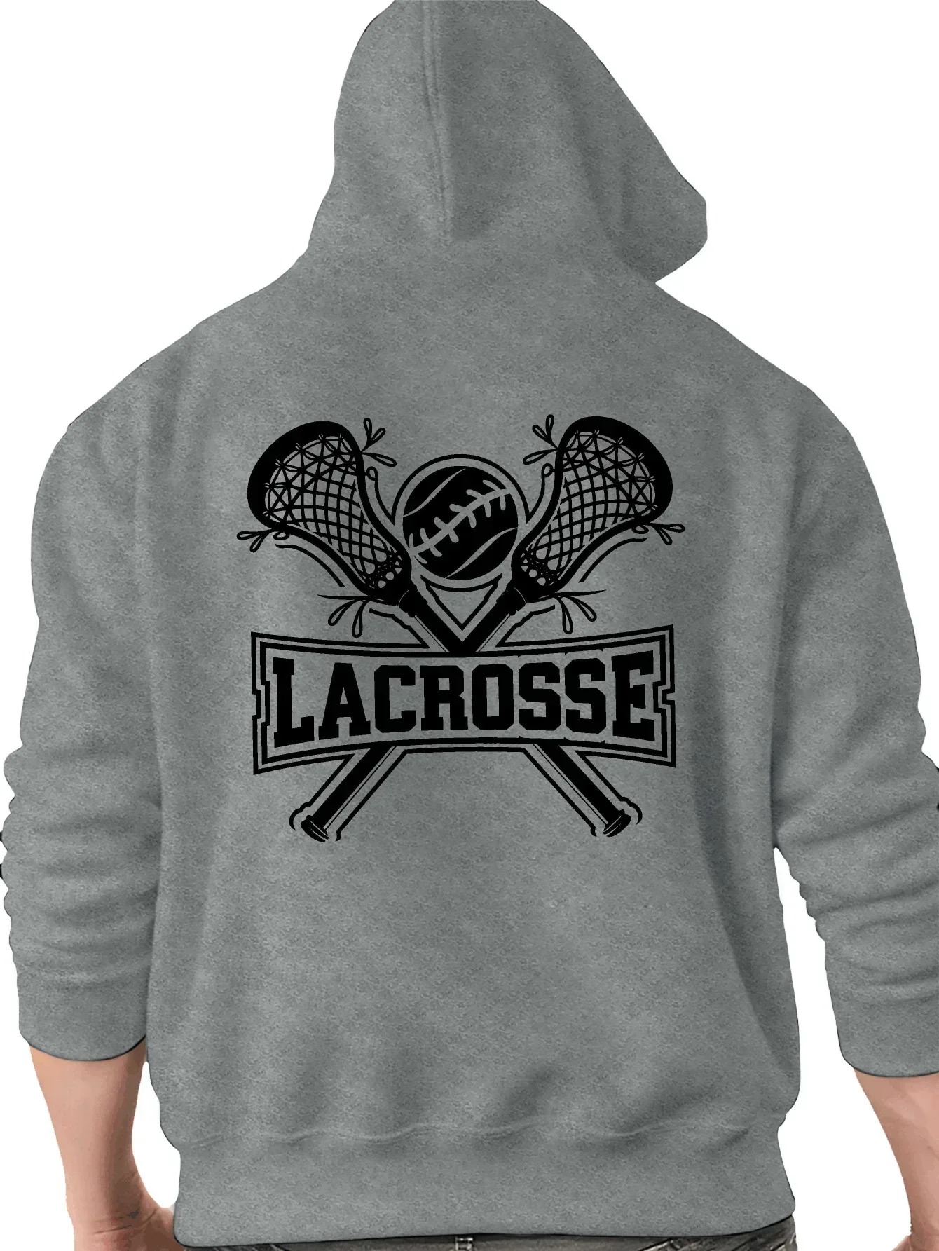 Lacrosse HoodieSport Team Athlete Game Field Stick Player Training Competition Vintage Trendy Oversized Casual Sport Sweatshirts
